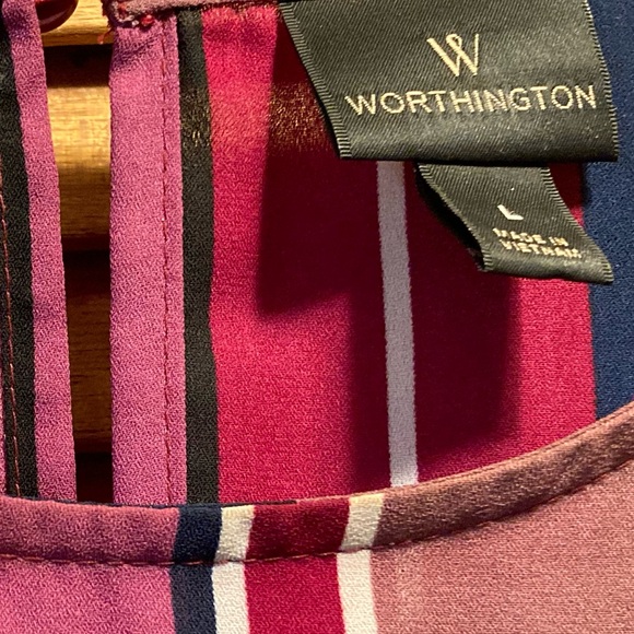 Worthington Colorful Striped Top with Bell Sleeves - Picture 16 of 16